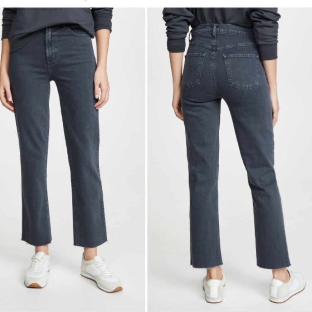 J Brand Jules High Rise Straight Leg Ankle Jeans in Effect Black Wash Size 32